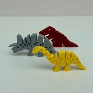 Kit 3 Dinossauros Articulados Hiperfoco